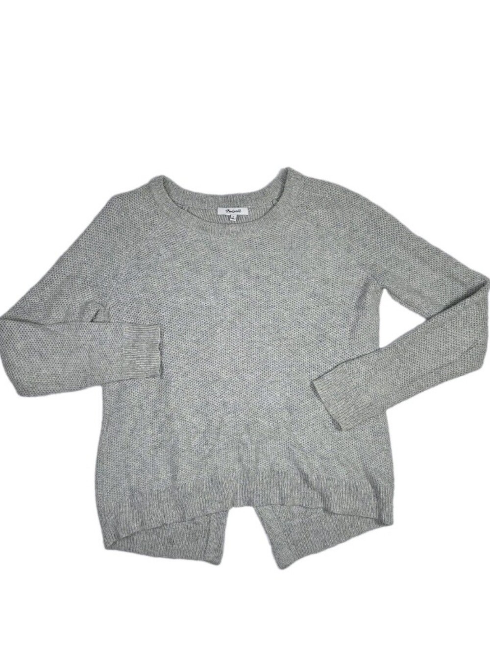 Madewell Province Cross Back Sweater Size S Heather Dovetail Gray Normcore